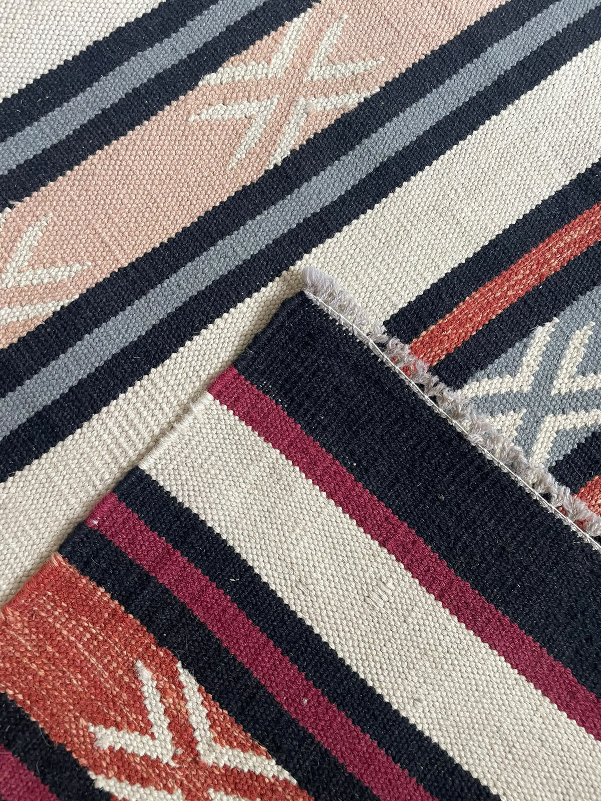 Lahore Kelim 2 Hand-Woven Afghan Wool Rug 5522 213 x 154cm