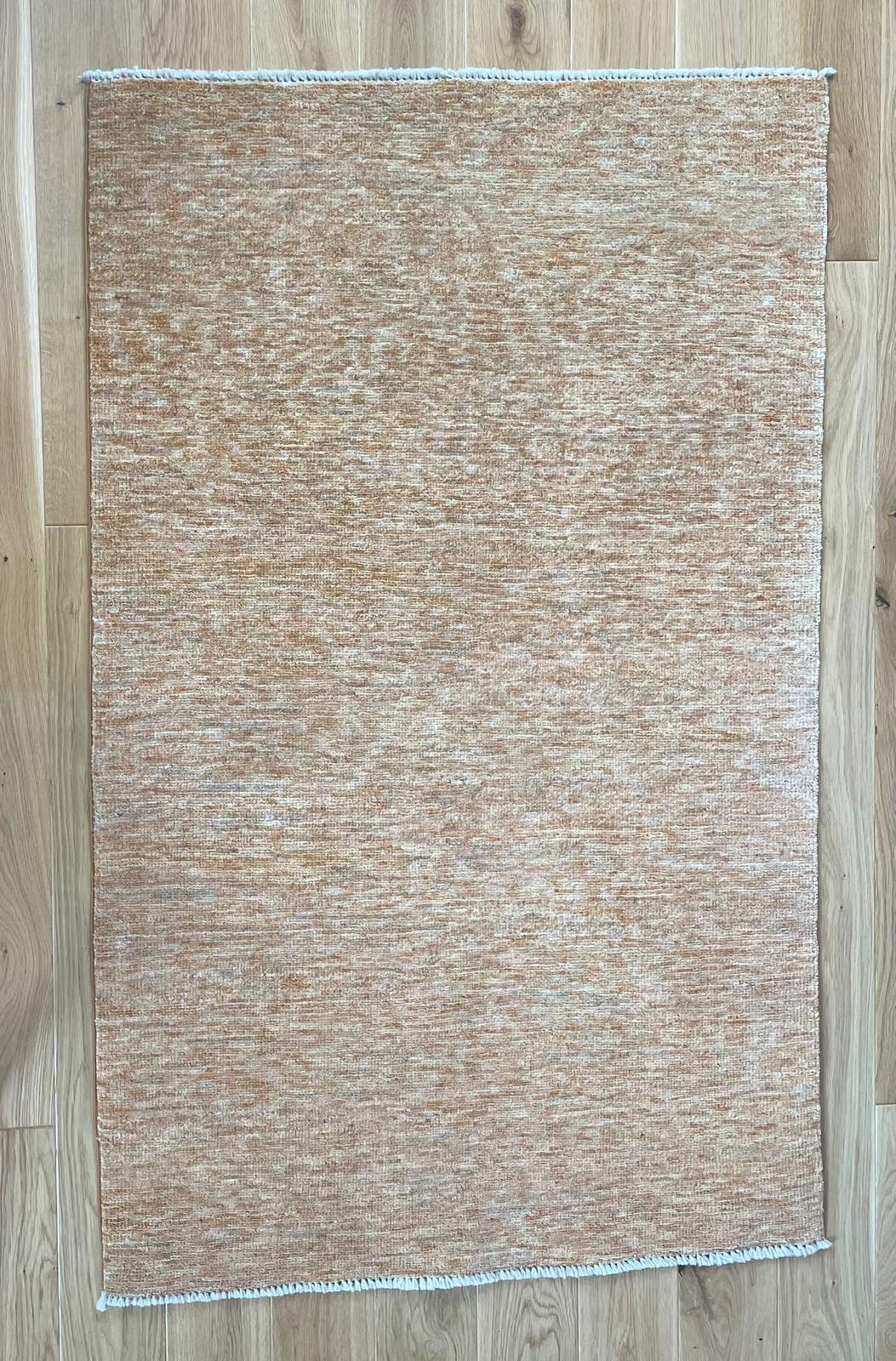 Plain Hand Knotted Afghan Wool Rug 146 x 93cm 5114