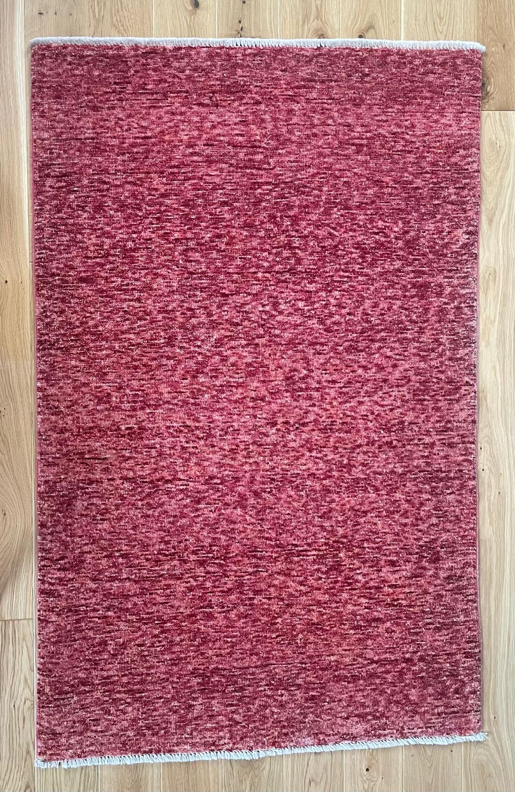 Plain Hand Knotted Afghan Wool Rug 146 x 93cm 5114