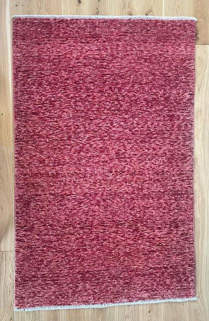 Plain Hand Knotted Afghan Wool Rug 146 x 93cm 5114