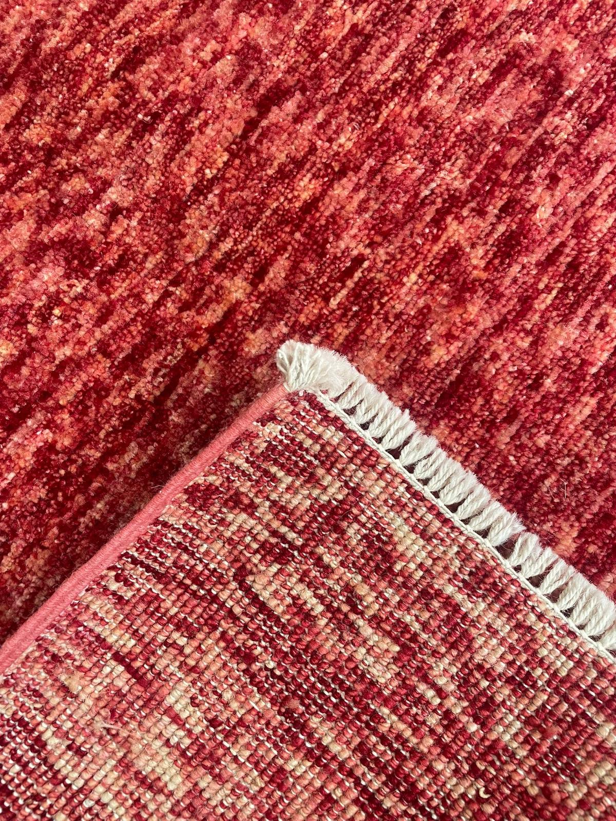 Plain Hand Knotted Afghan Wool Rug 146 x 93cm 5114