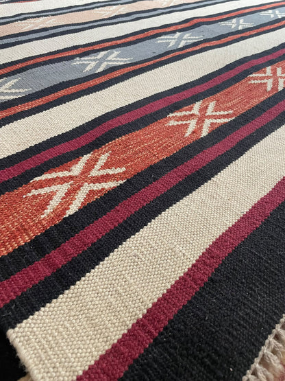 Lahore Kelim 2 Hand-Woven Afghan Wool Rug 5522 213 x 154cm