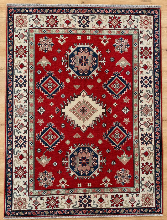 Kazak Hand Knotted Pakistani Wool Rug 5987 198 x 153cm