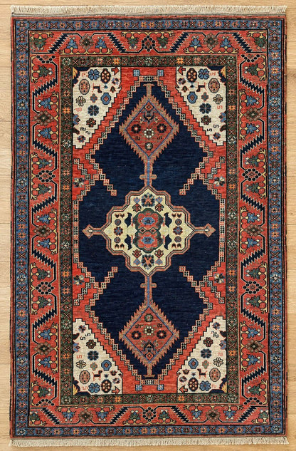 Kabul Design Hand Knotted Afghan Wool Rug 5450 197 x 116cm