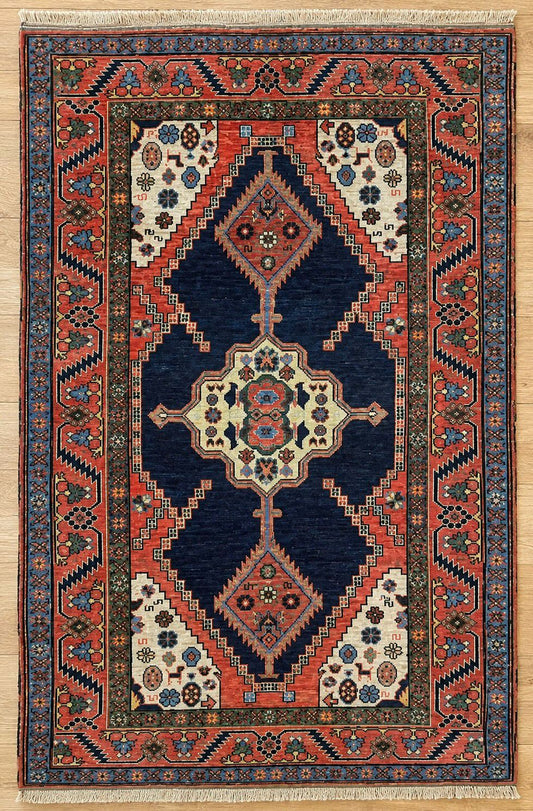 Kabul Design Hand Knotted Afghan Wool Rug 5450 197 x 116cm