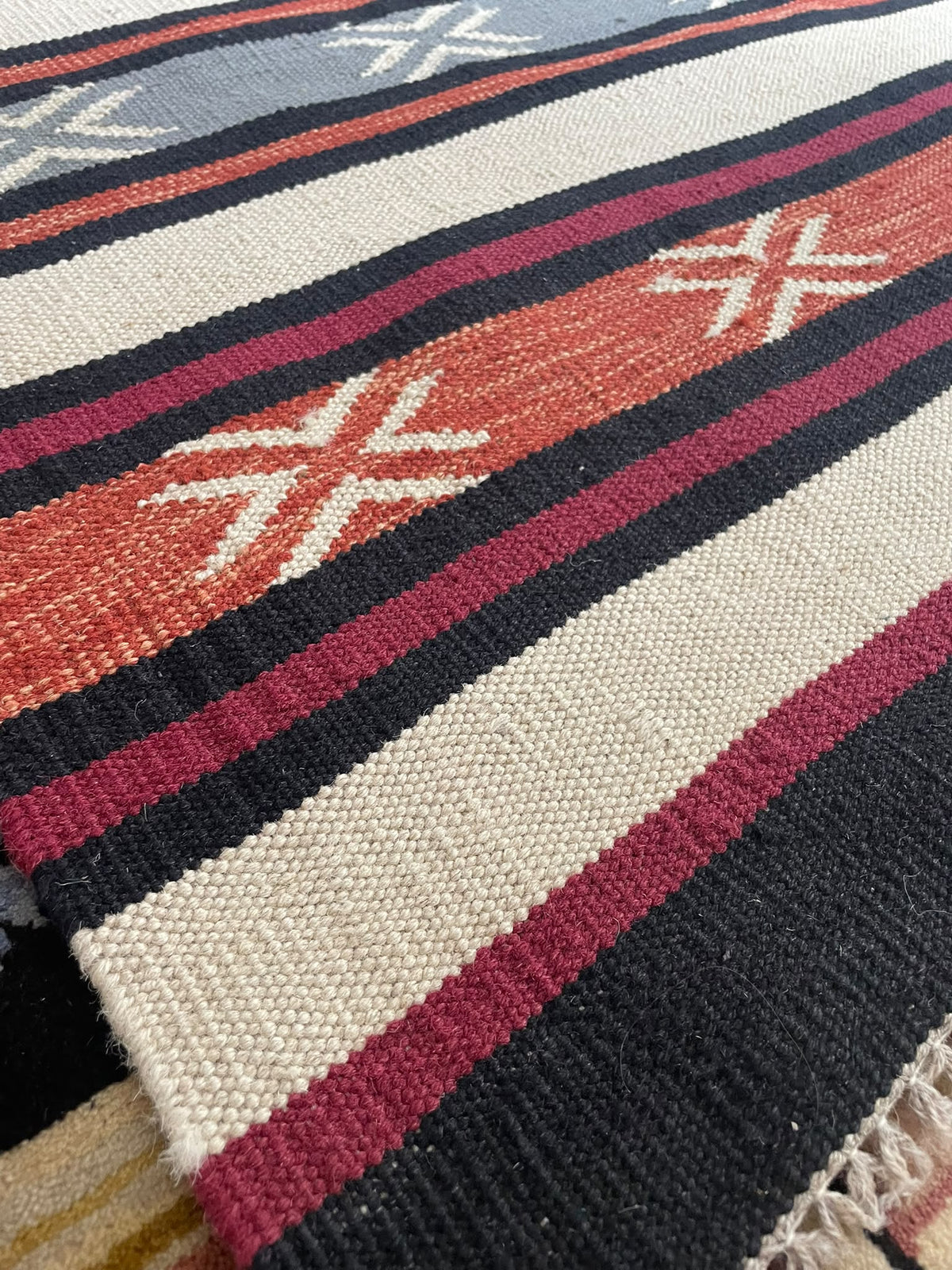 Lahore Kelim 2 Hand-Woven Afghan Wool Rug 5522 213 x 154cm