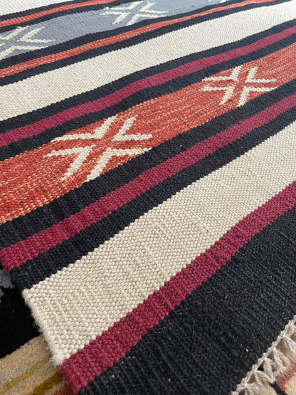 Lahore Kelim 2 Hand-Woven Afghan Wool Rug 5522 213 x 154cm