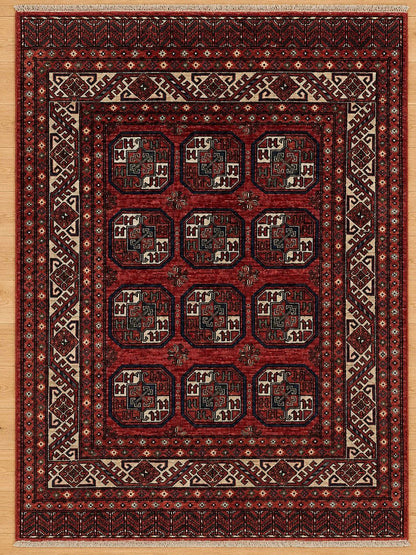 Esari Design Hand Knotted Afghan Wool Rug 5613 206 x 150cm