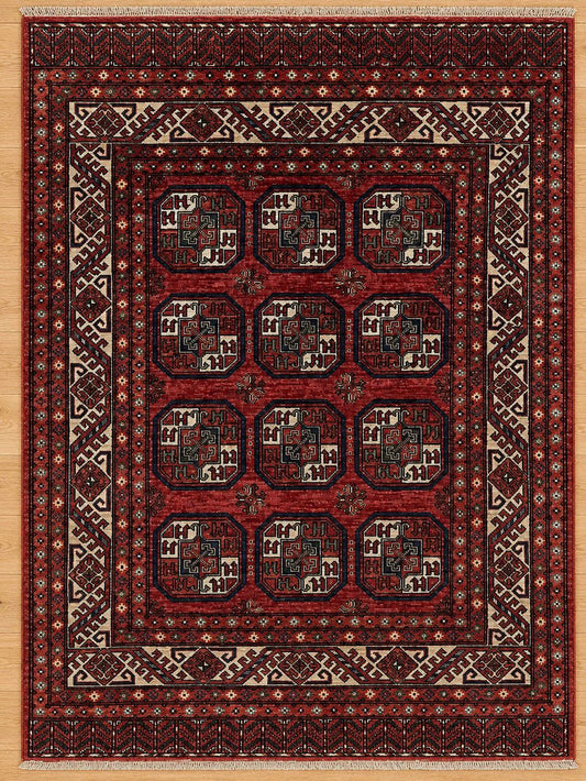 Esari Design Hand Knotted Afghan Wool Rug 5613 206 x 150cm