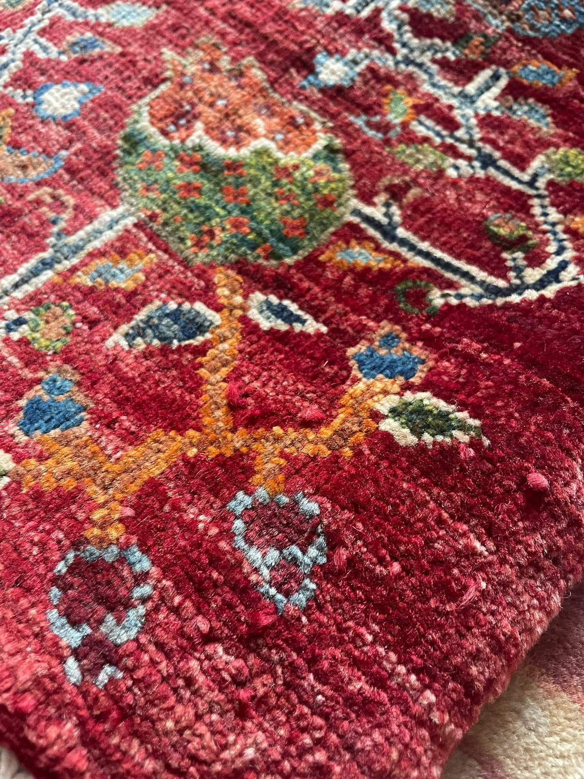 Tree Design Hand-Knotted Afghan Wool Rug 5996 196 x 150cm