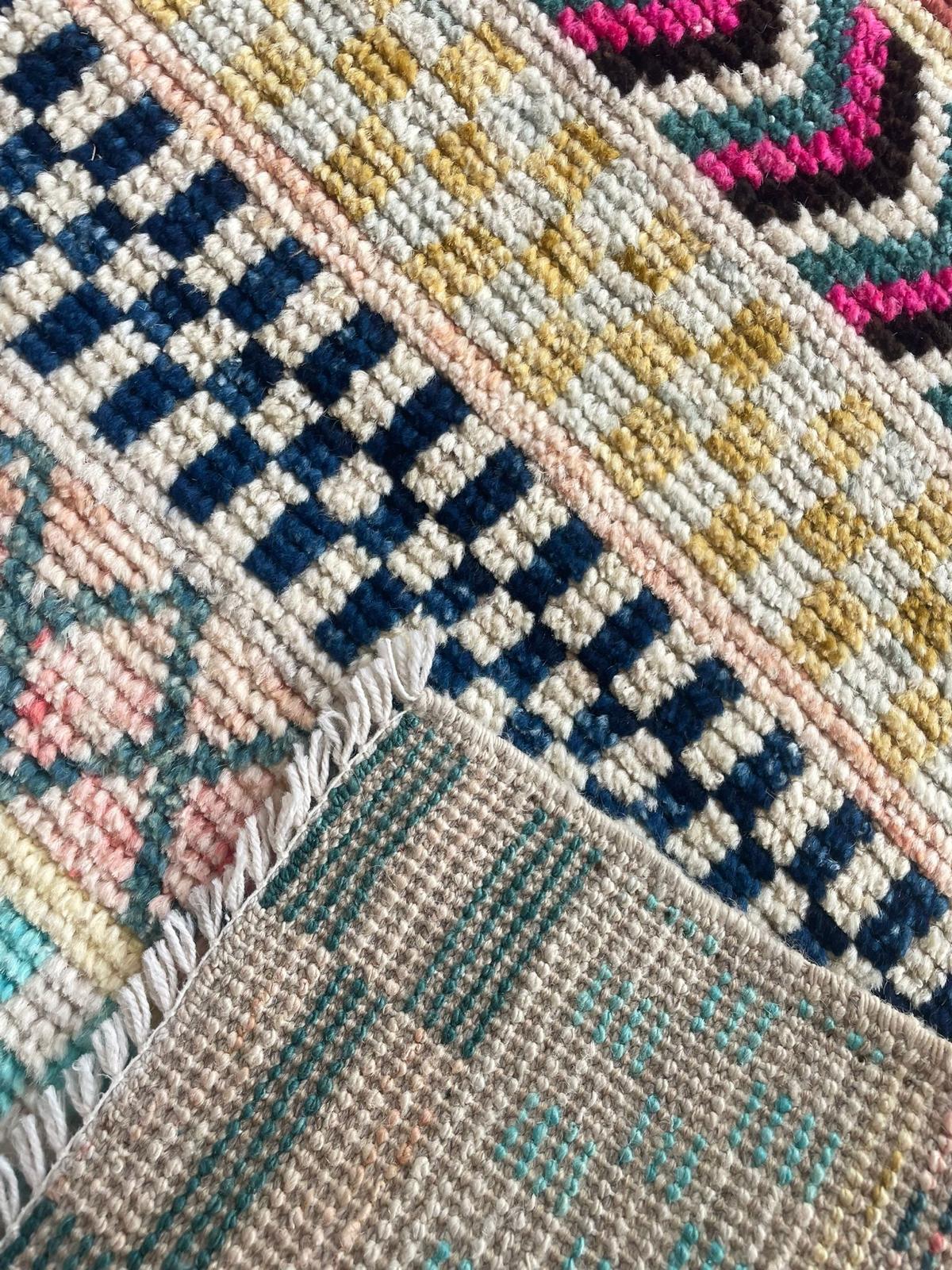 Moroccan Design Hand Knotted Afghan Wool Rug 5969 175 x 126cm