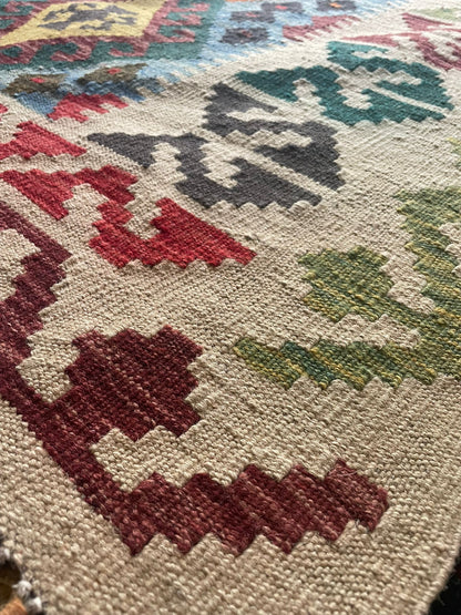 Kelim 88/05 Hand-Woven Afghan Wool Rug 6095 240 x 179cm