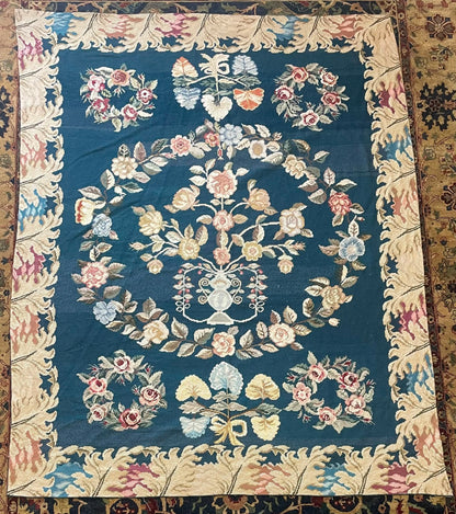 Wreath Needlepoint Hand-Woven Indian Wool Rug 14042 241 x 189cm