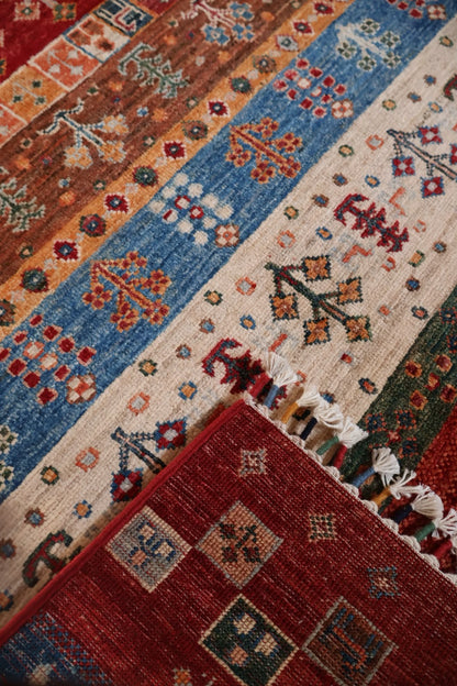 Loribaft Hand-Knotted Afghan Wool Rug 6184 187 x 125cm