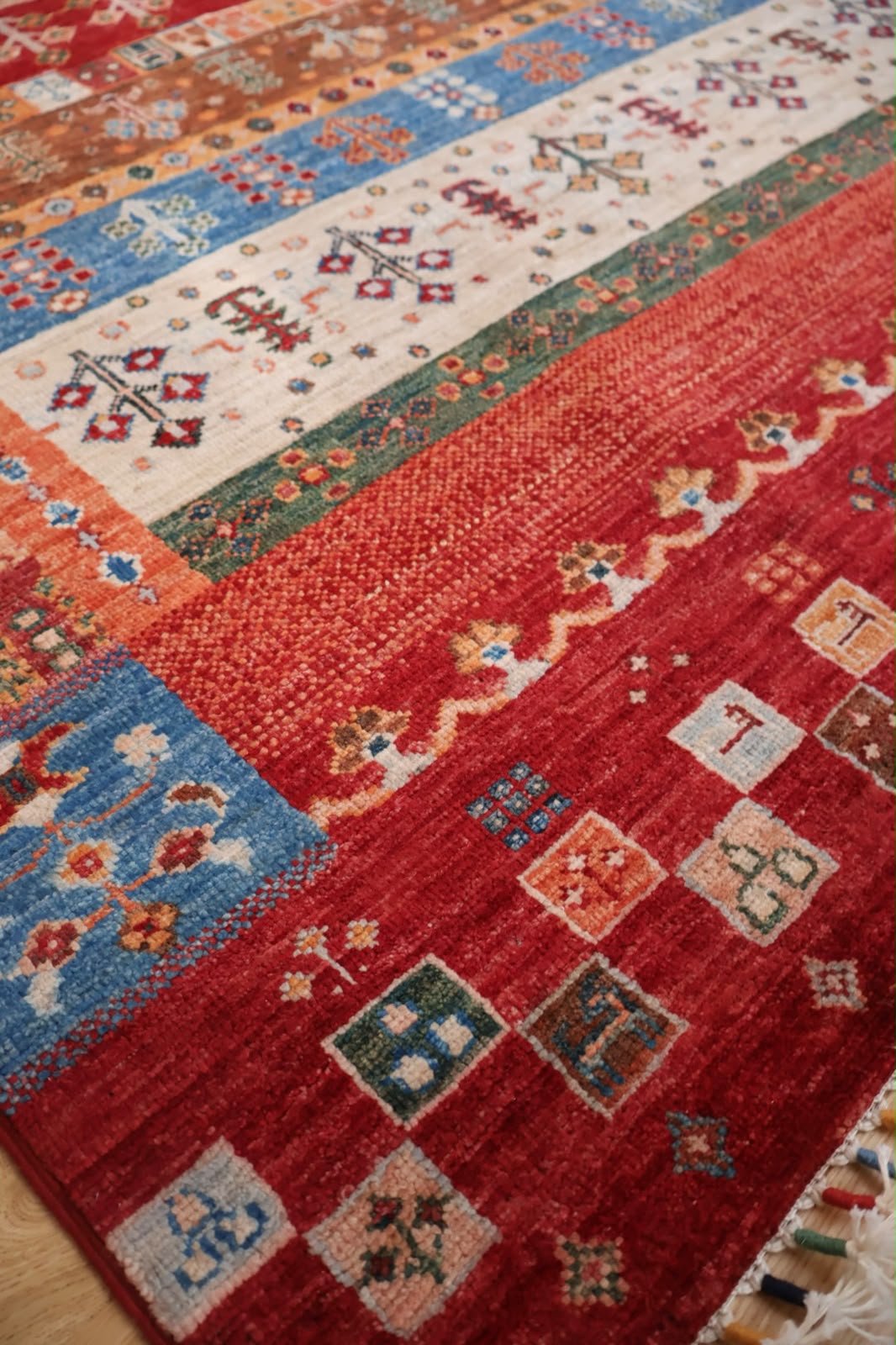 Loribaft Hand-Knotted Afghan Wool Rug 6184 187 x 125cm