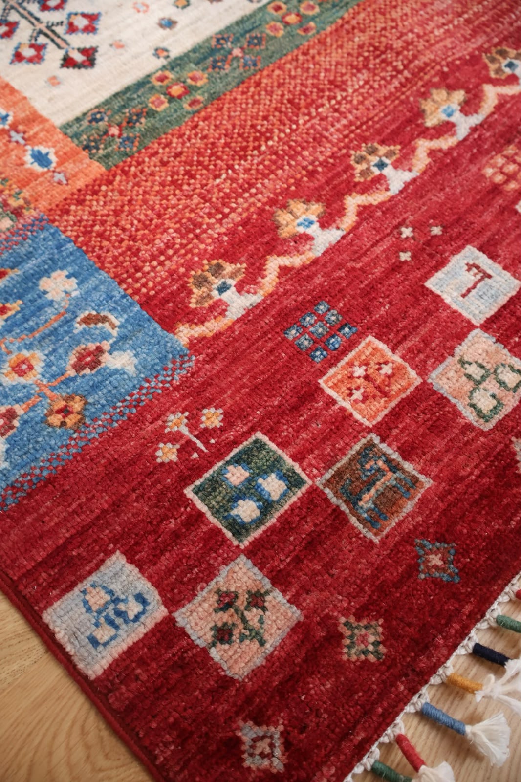 Loribaft Hand-Knotted Afghan Wool Rug 6184 187 x 125cm