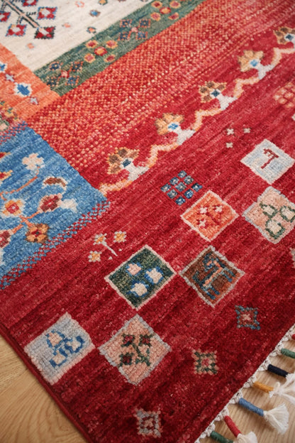 Loribaft Hand-Knotted Afghan Wool Rug 6184 187 x 125cm