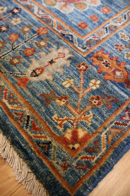 Moonlight Garden hand-Knotted Afghan Wool Rug 6185 195 x 148cm