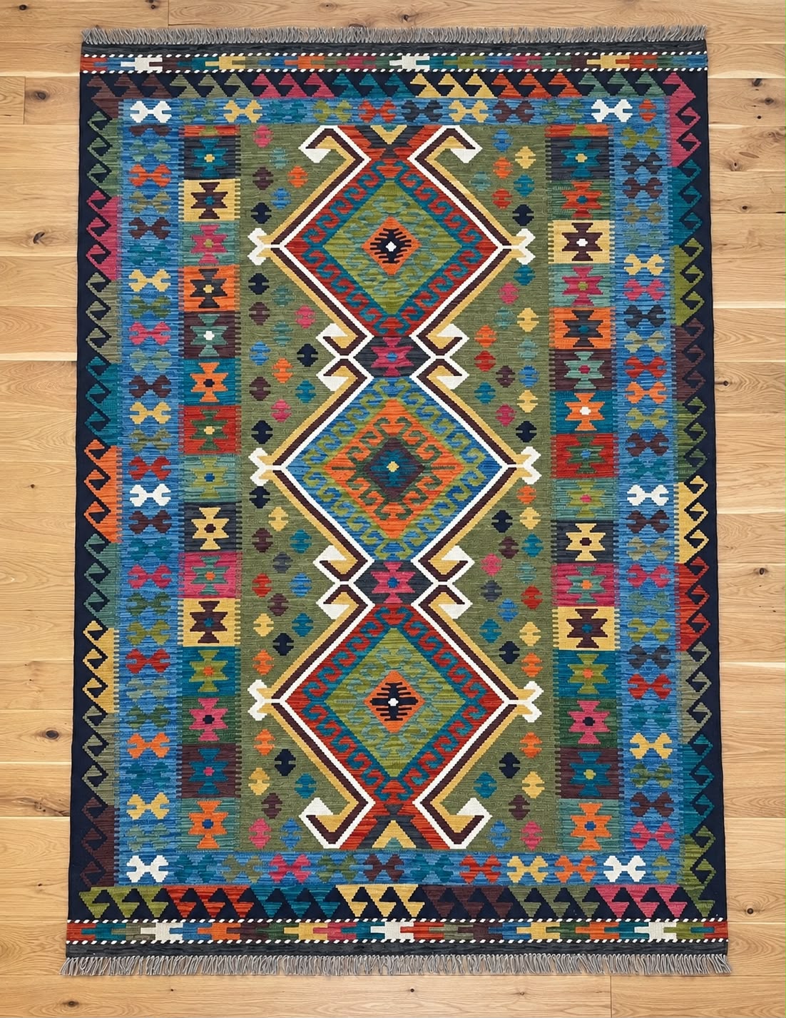 Kabul Hand Woven Afghan Wool Kelim 6190 252 x 173cm