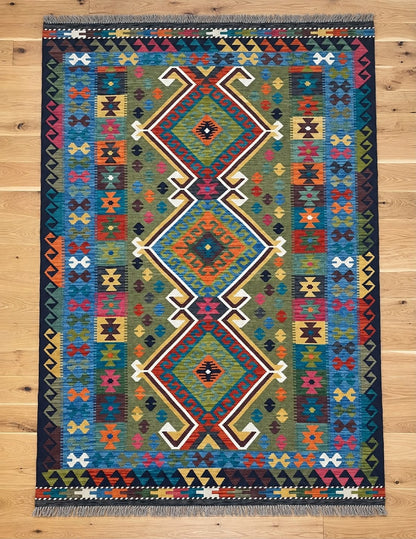 Kabul Hand Woven Afghan Wool Kelim 6190 252 x 173cm