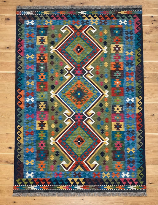 Kabul Hand Woven Afghan Wool Kelim 6190 252 x 173cm