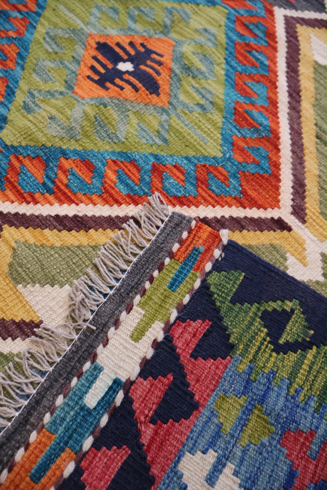 Kabul Hand Woven Afghan Wool Kelim 6190 252 x 173cm