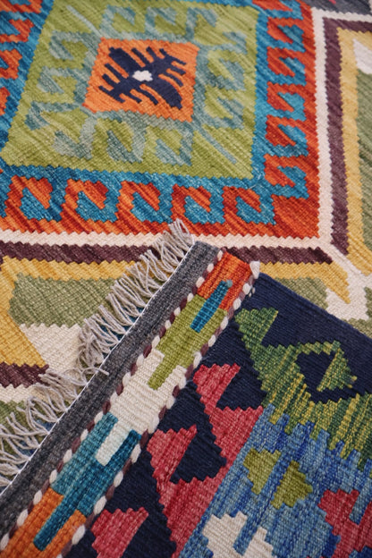 Kabul Hand Woven Afghan Wool Kelim 6190 252 x 173cm