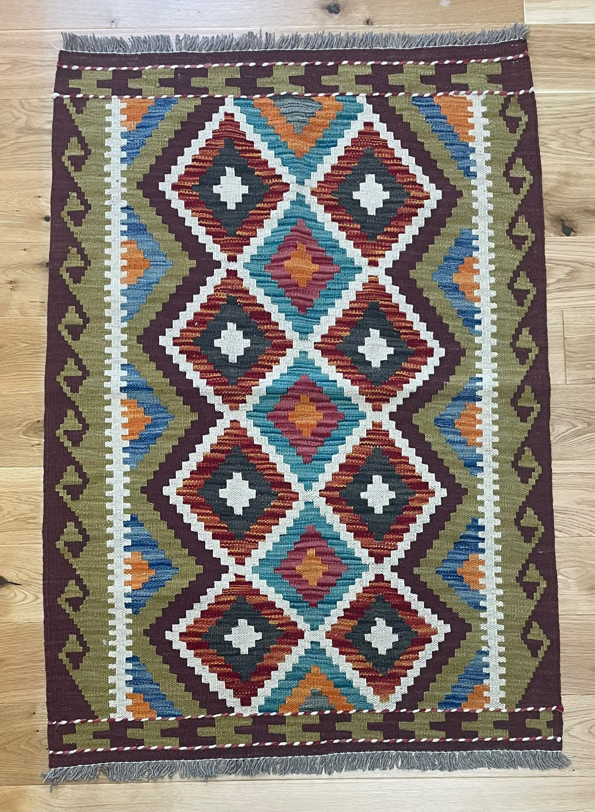 Kabul Hand Woven Afghan Wool Kelim 6195 122 x 84cm