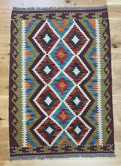 Kabul Hand Woven Afghan Wool Kelim 6195 122 x 84cm