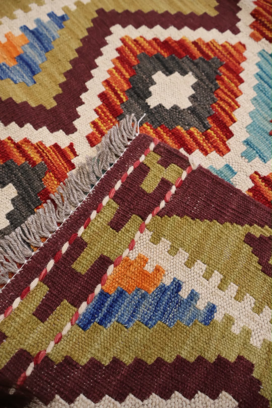 Kabul Hand Woven Afghan Wool Kelim 6195 122 x 84cm