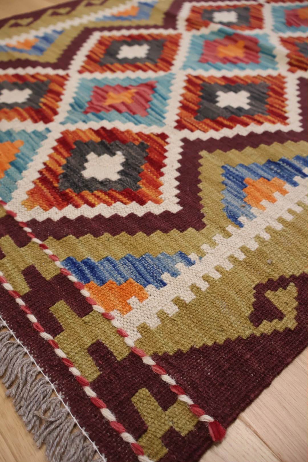 Kabul Hand Woven Afghan Wool Kelim 6195 122 x 84cm
