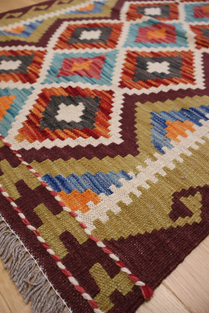 Kabul Hand Woven Afghan Wool Kelim 6195 122 x 84cm