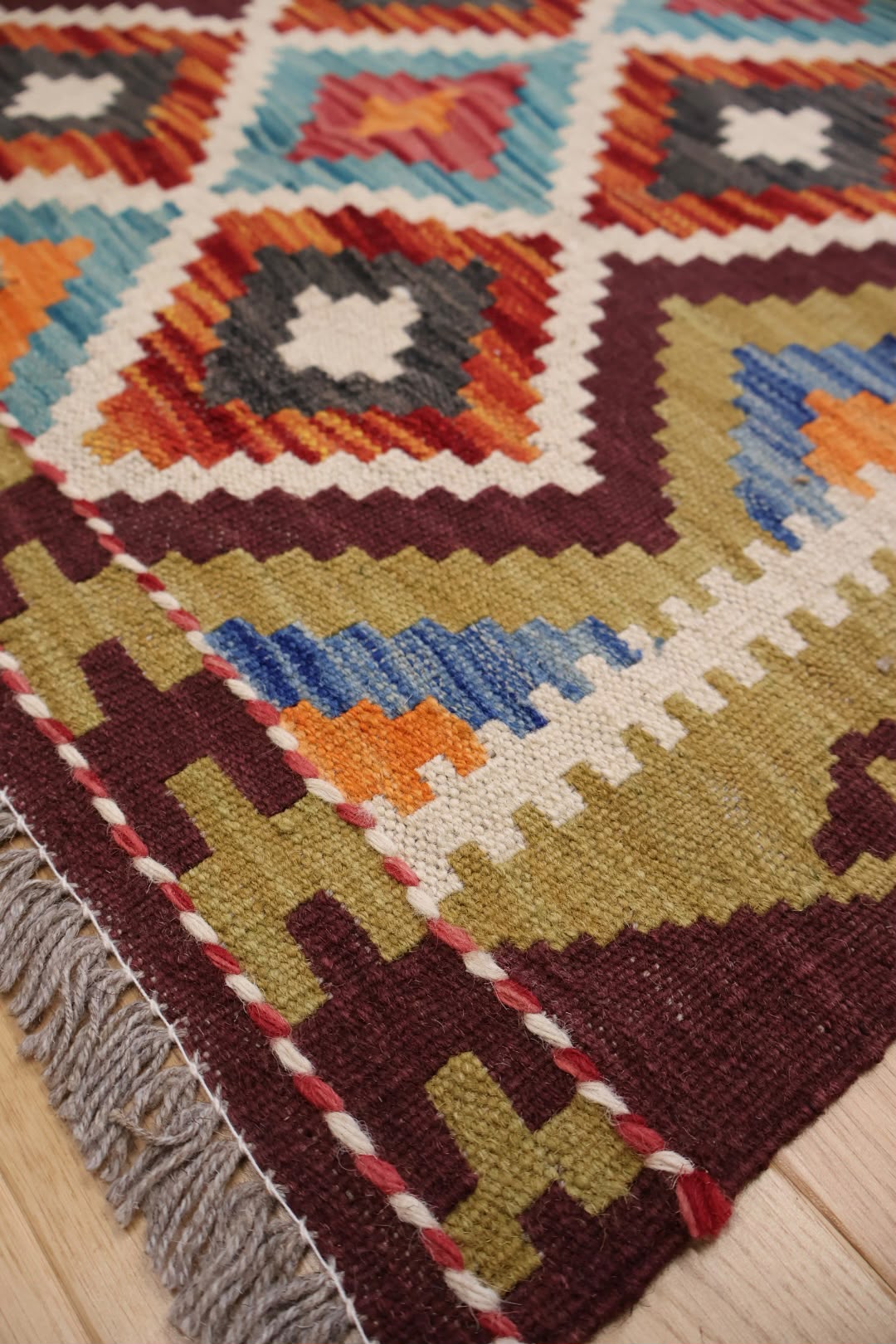 Kabul Hand Woven Afghan Wool Kelim 6195 122 x 84cm