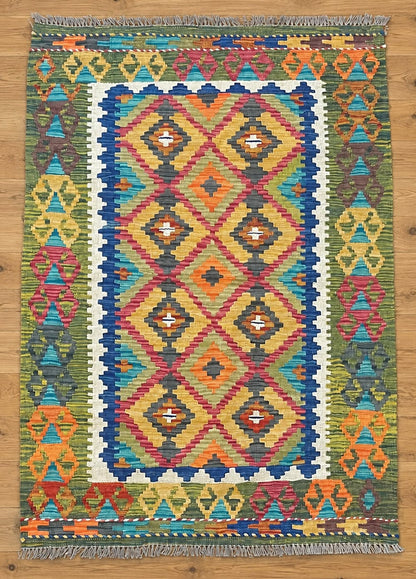 Kabul Kelim Hand-Woven Afghan Wool Rug 6201 150 x 104cm