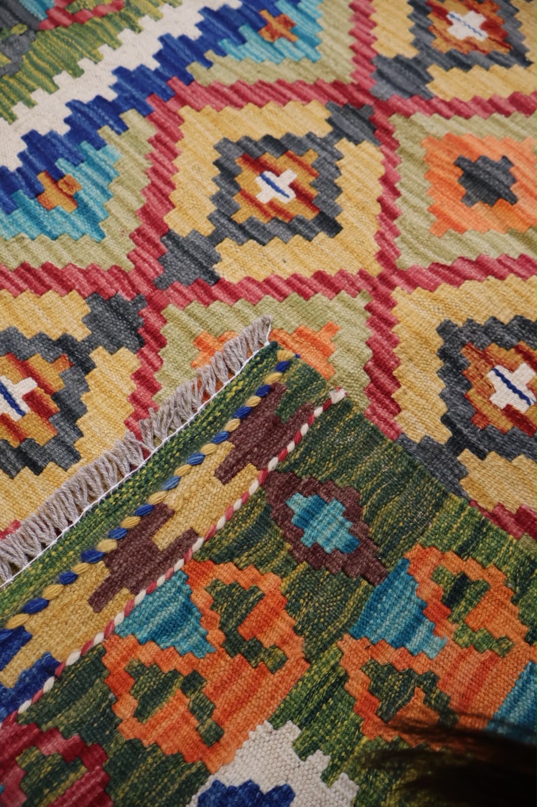 Kabul Kelim Hand-Woven Afghan Wool Rug 6201 150 x 104cm