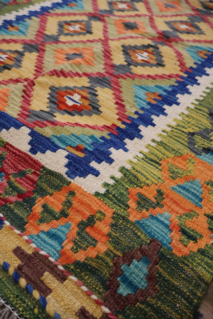 Kabul Kelim Hand-Woven Afghan Wool Rug 6201 150 x 104cm