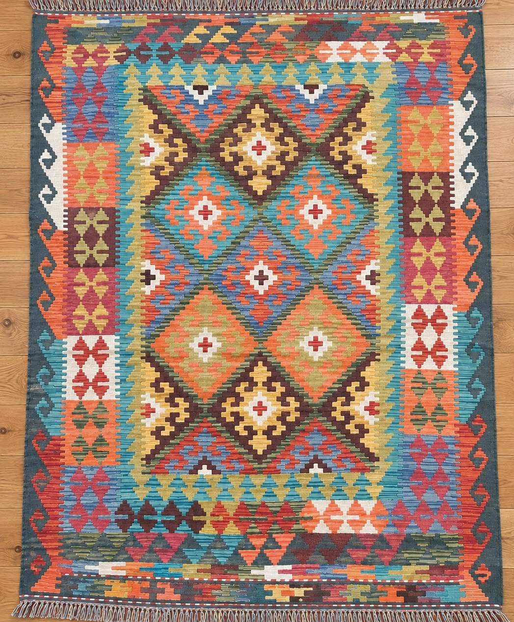 Kabul Kelim Hand-WOven Afghan Wool Rug 6212 176 x 133cm