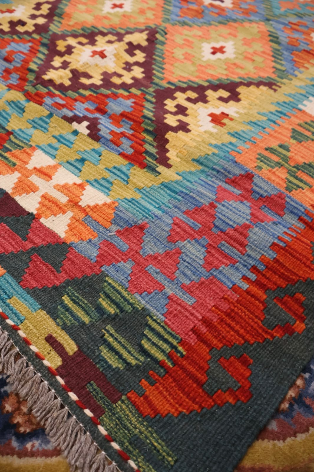 Kabul Kelim Hand-WOven Afghan Wool Rug 6212 176 x 133cm