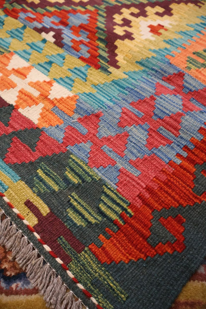 Kabul Kelim Hand-WOven Afghan Wool Rug 6212 176 x 133cm