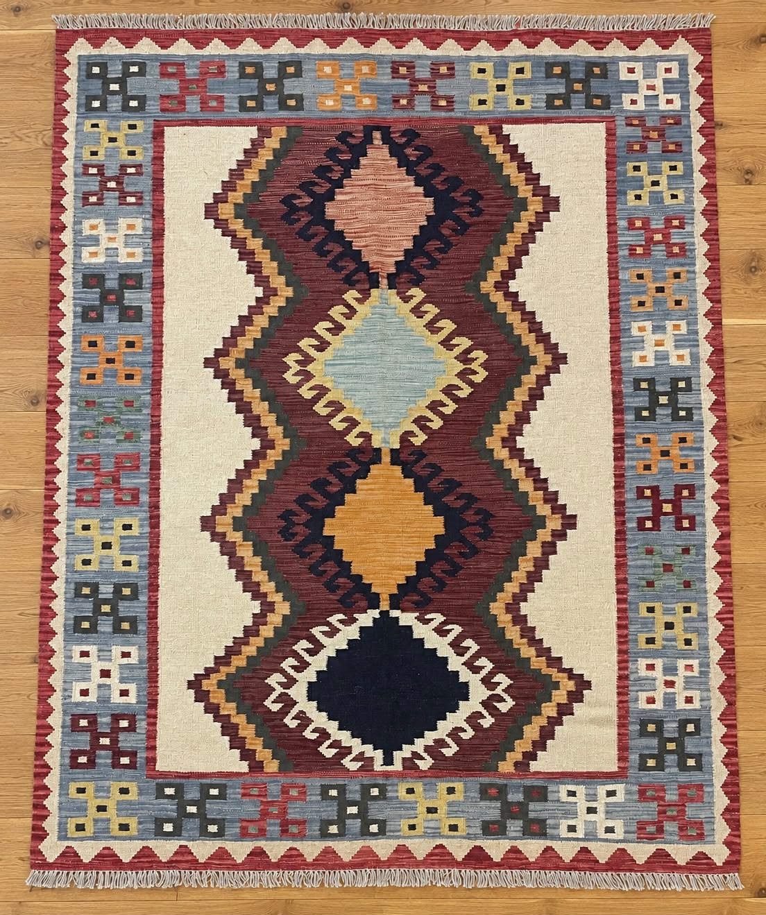Kabul Kelim Hand-Woven Afghan Wool Rug 6239 190 x 148cm