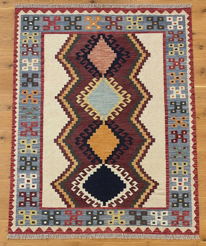 Kabul Kelim Hand-Woven Afghan Wool Rug 6239 190 x 148cm