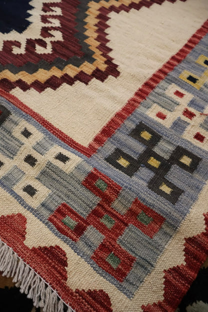 Kabul Kelim Hand-Woven Afghan Wool Rug 6239 190 x 148cm