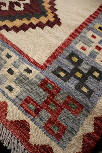 Kabul Kelim Hand-Woven Afghan Wool Rug 6239 190 x 148cm
