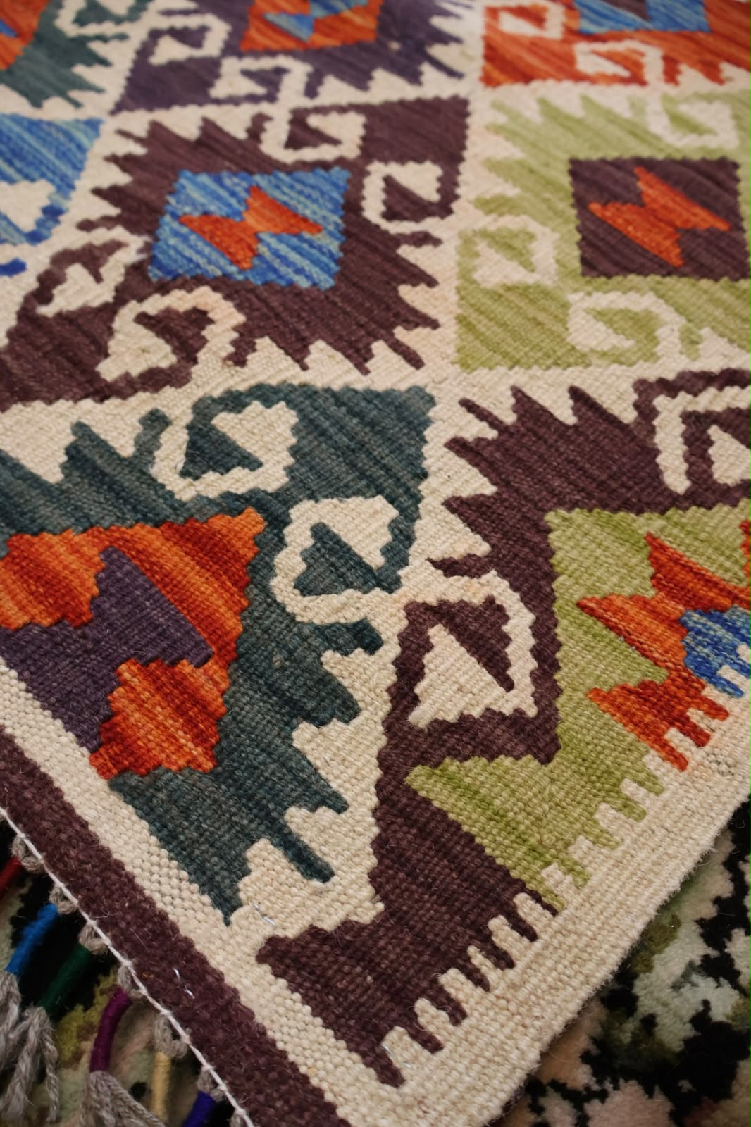 Kabul Kelim Hand - Woven Afghan Wool Rug 6250 191 x 148cm