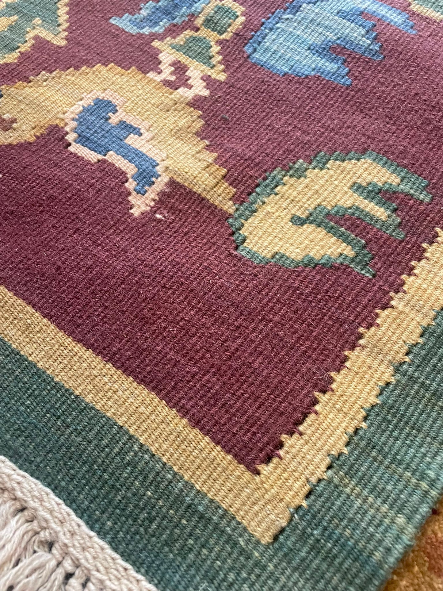 Georgian Flower Hand-Woven Indian Wool Rug 2 11250 395 x 257cm