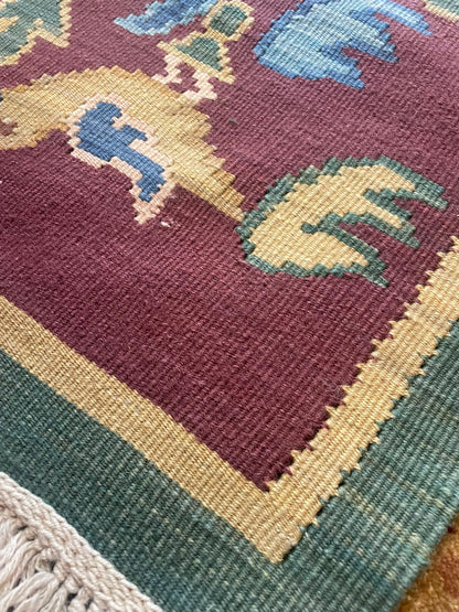 Georgian Flower Hand-Woven Indian Wool Rug 2 11250 395 x 257cm