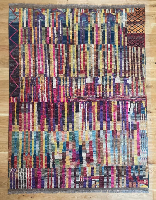 Zulai Hand Knotted Afghan Wool Rug 197 x 148cm 6160