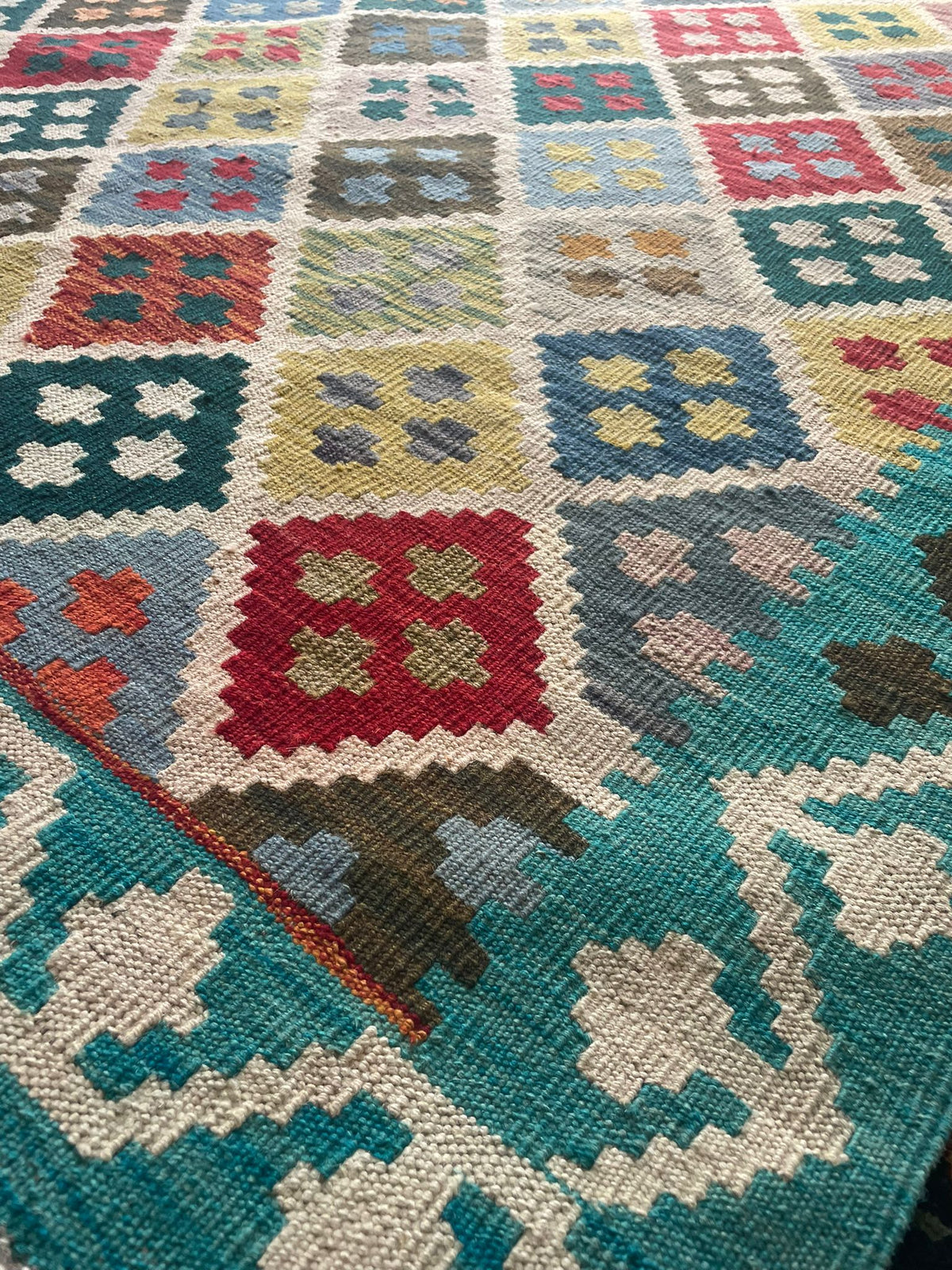 Kelim 56/05 Hand-Woven Afghan Wool Rug 6063 200 x 150cm