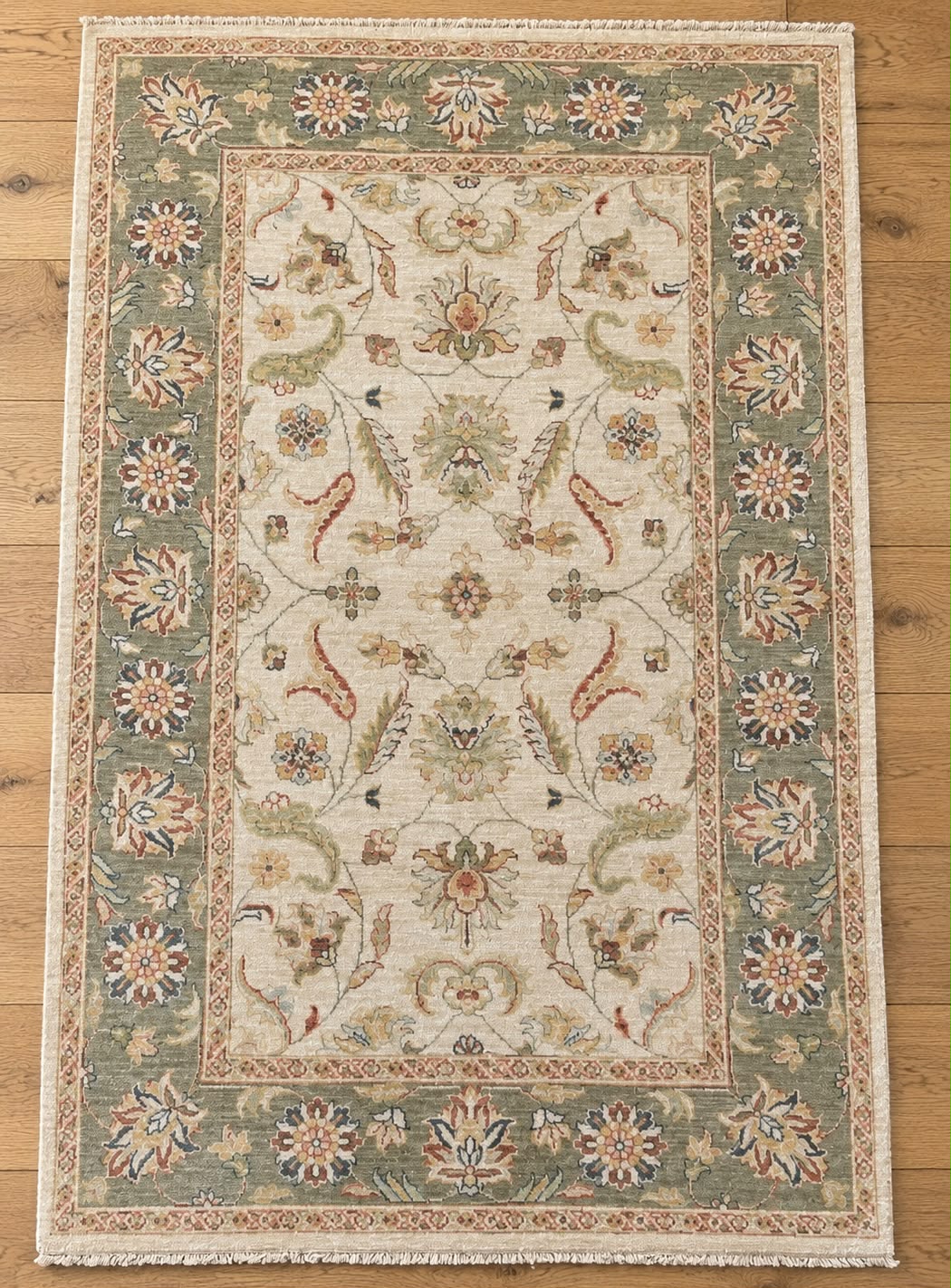 Gazni AF-01 Hand-Knotted Indian Wool Rug 55903 190 x 121cm