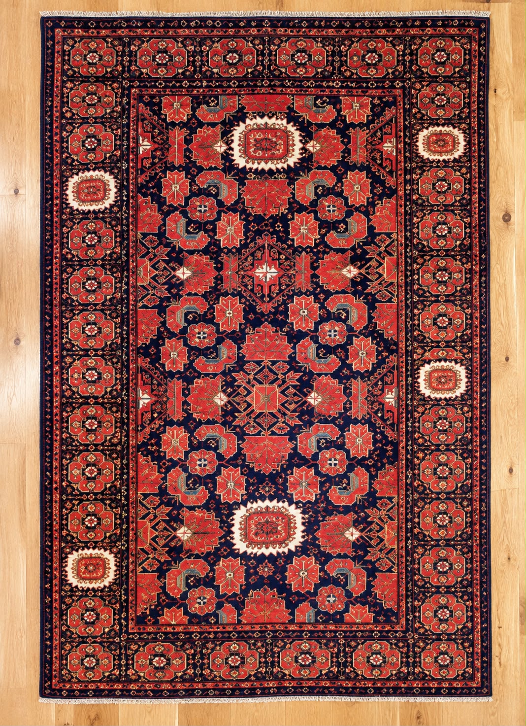 Turkmen Hand Knotted Afghan Wool Rug 4768 186 x 121cm
